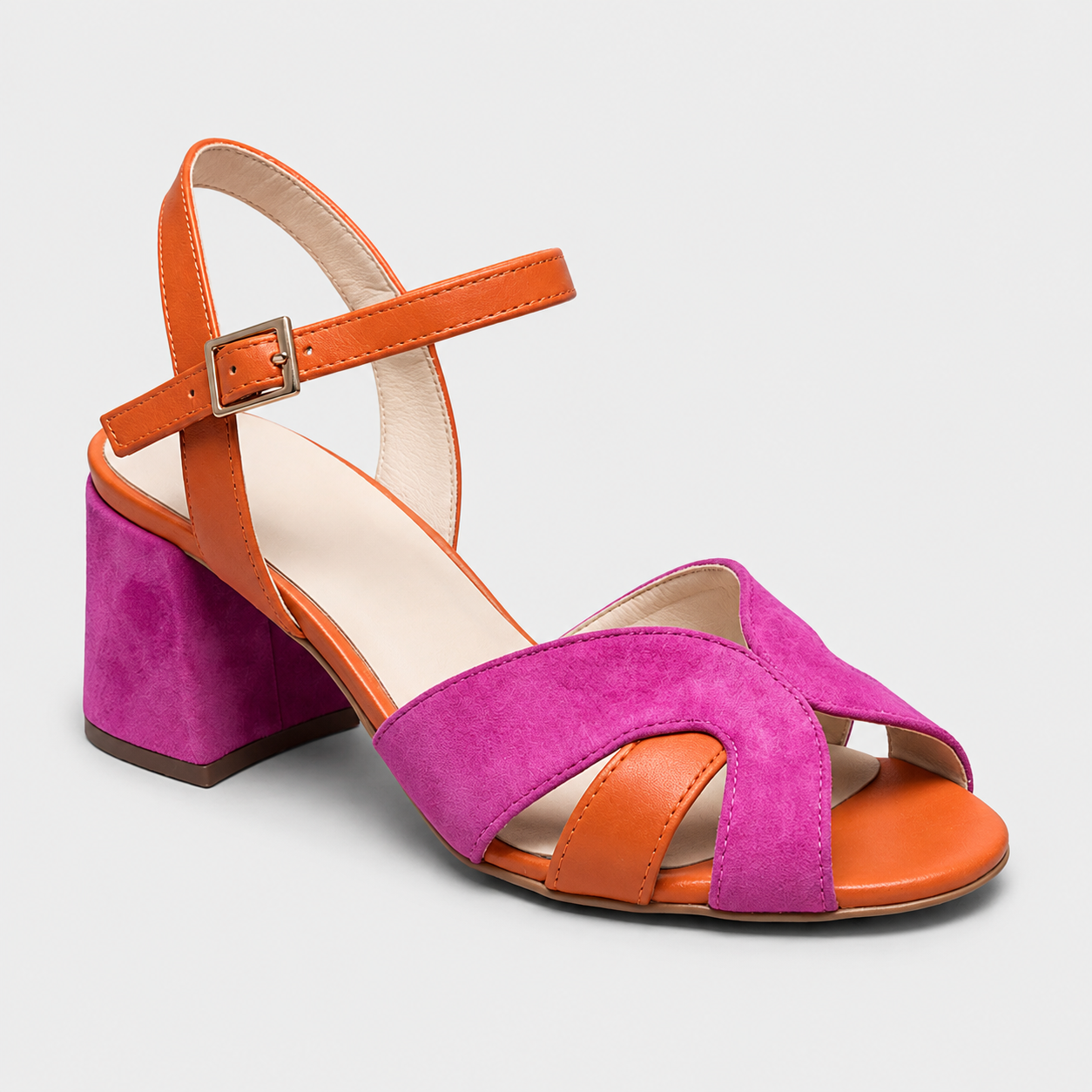 Women's Synthetic Wedge Heel Sandals – Adjustable Ankle Strap with Cushioned Sole