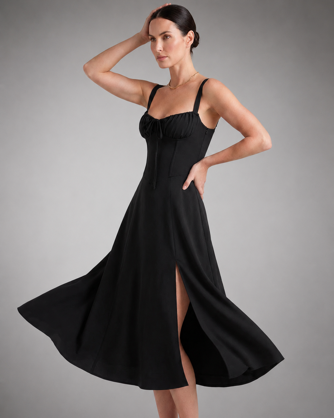 Women's Lightweight Midi Summer Dress – Sweetheart Neckline, Sleeveless