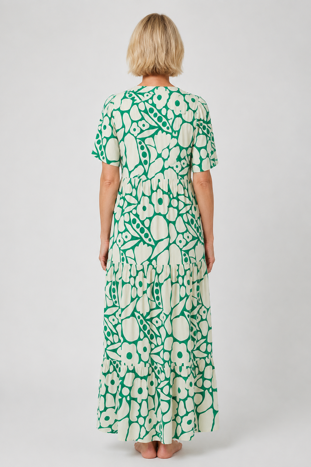 Womens Dress Collection | Printed Midi Summer Dress with V-Neck Design | Relaxed Fit for All-Day Comfort 2