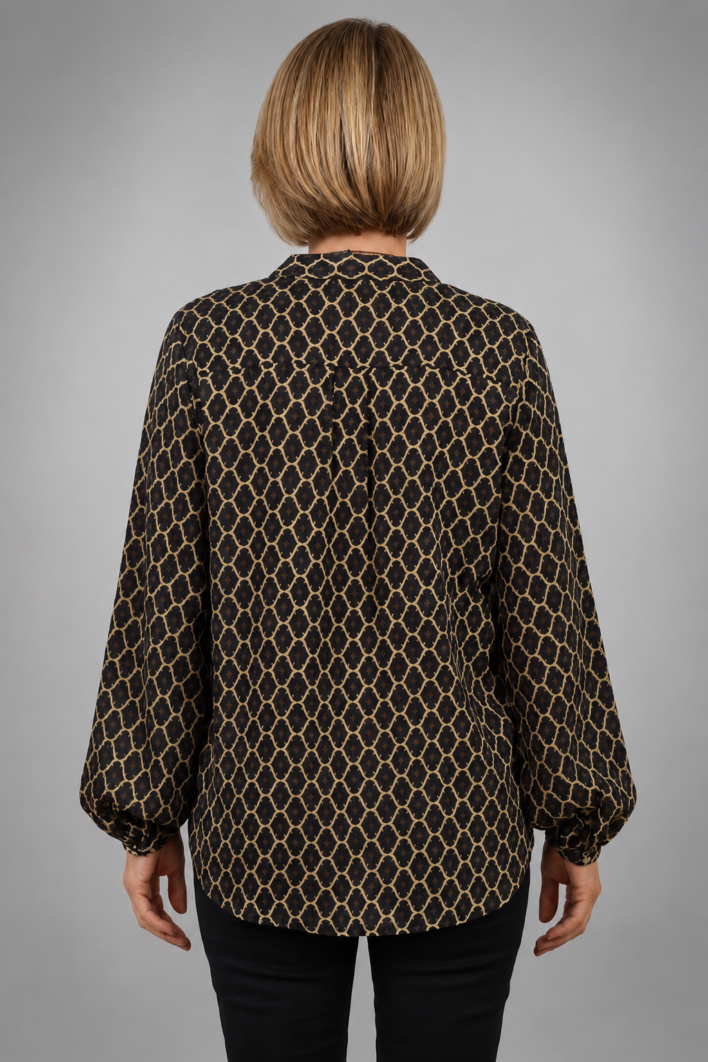 Geo Chic | Women's Blouse with Flattering V Neck | Lightweight & Relaxed Fit for Everyday Elegance 6