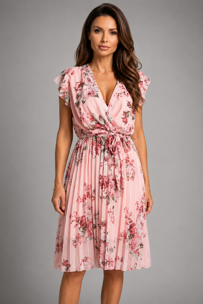 Lightweight Womens Dress | Wrap Design with Flared Skirt | Elegant Summer Style for Effortless Movement 6