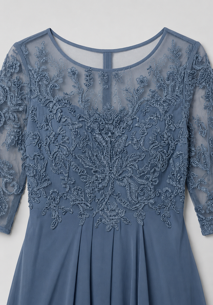 Embroidered Midi Dress | Women's Flared Formal Dress with Elegant Design | Perfect for Wedding Guests 4