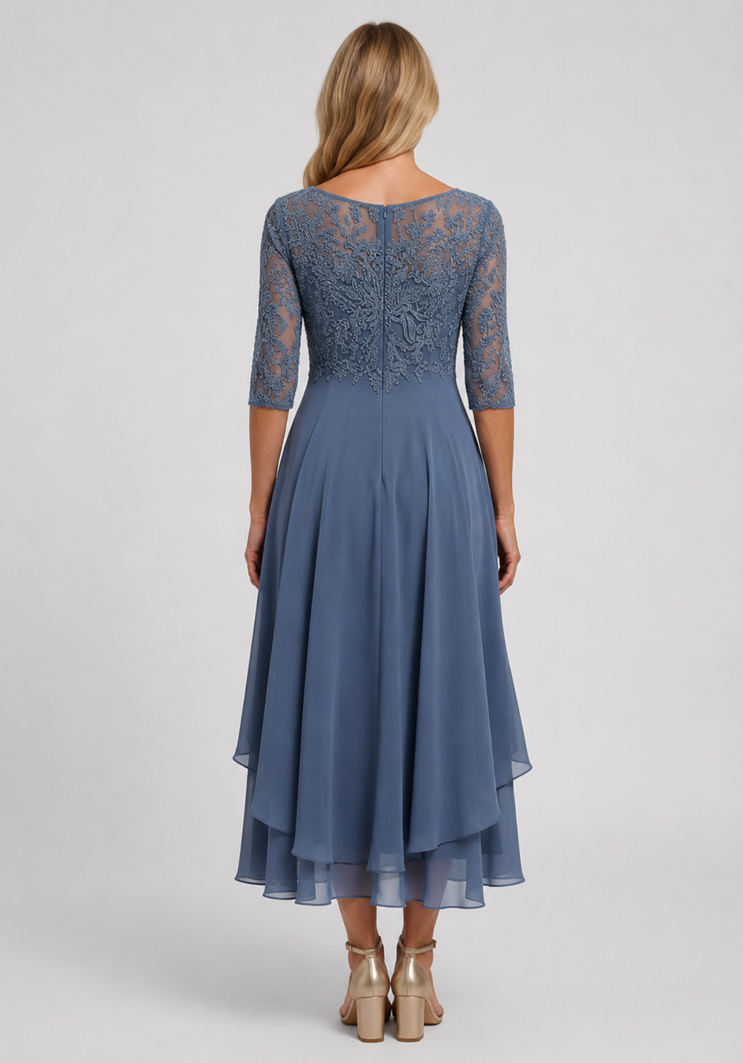 Embroidered Midi Dress | Women's Flared Formal Dress with Elegant Design | Perfect for Wedding Guests 2