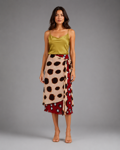 Women's Midi Skirt – Animal Print, One Size