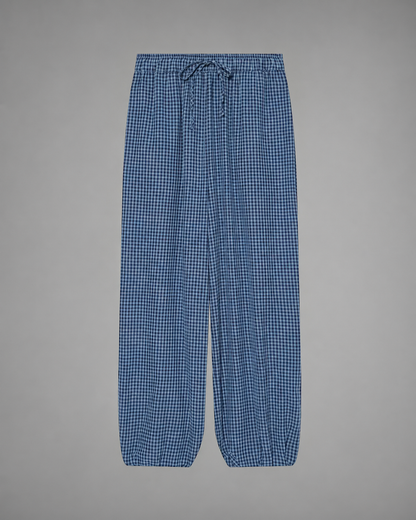 Women's Lightweight Red Plaid Lantern Pants – Drawstring Waist, Relaxed Fit