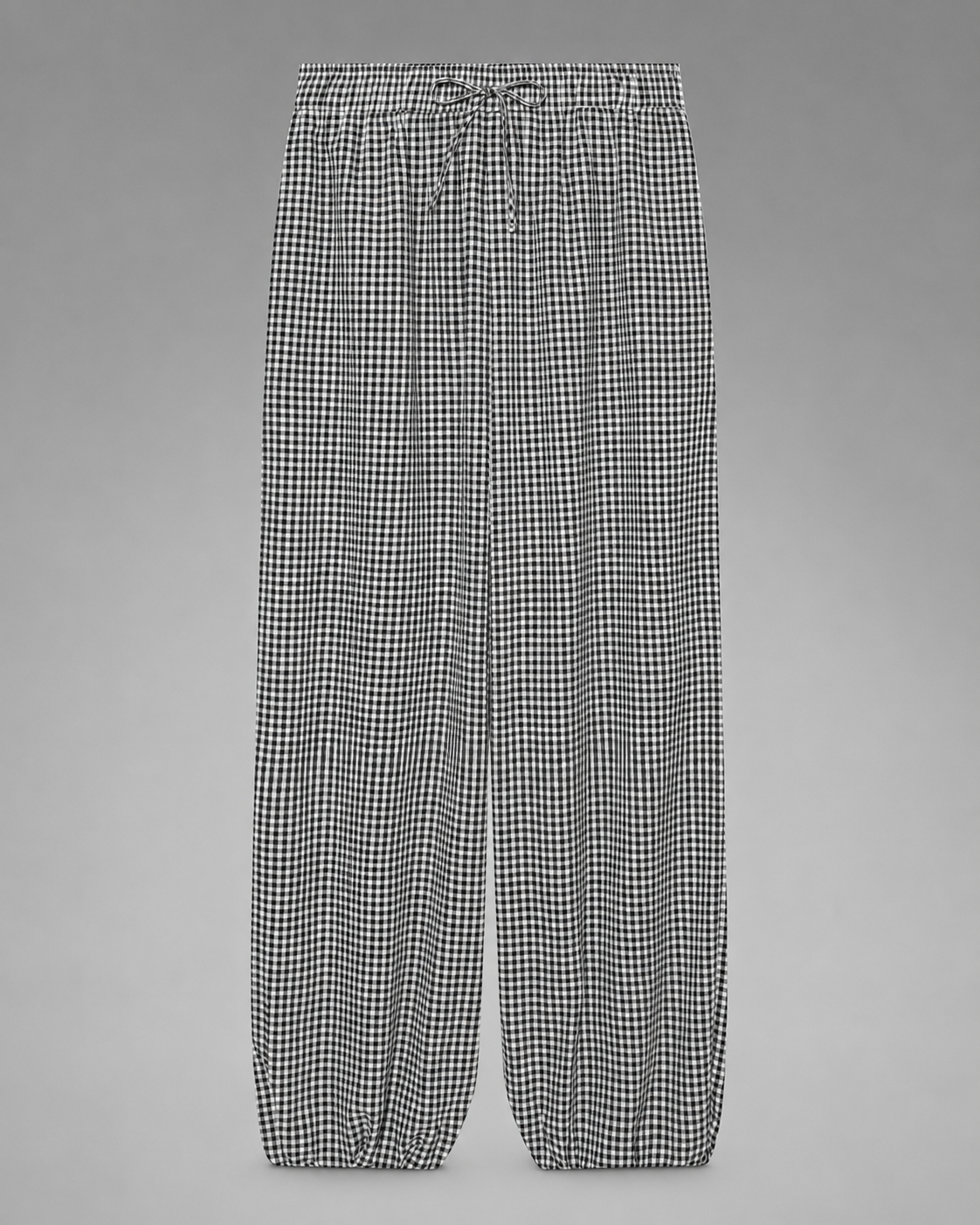 Women's Lightweight Red Plaid Lantern Pants – Drawstring Waist, Relaxed Fit