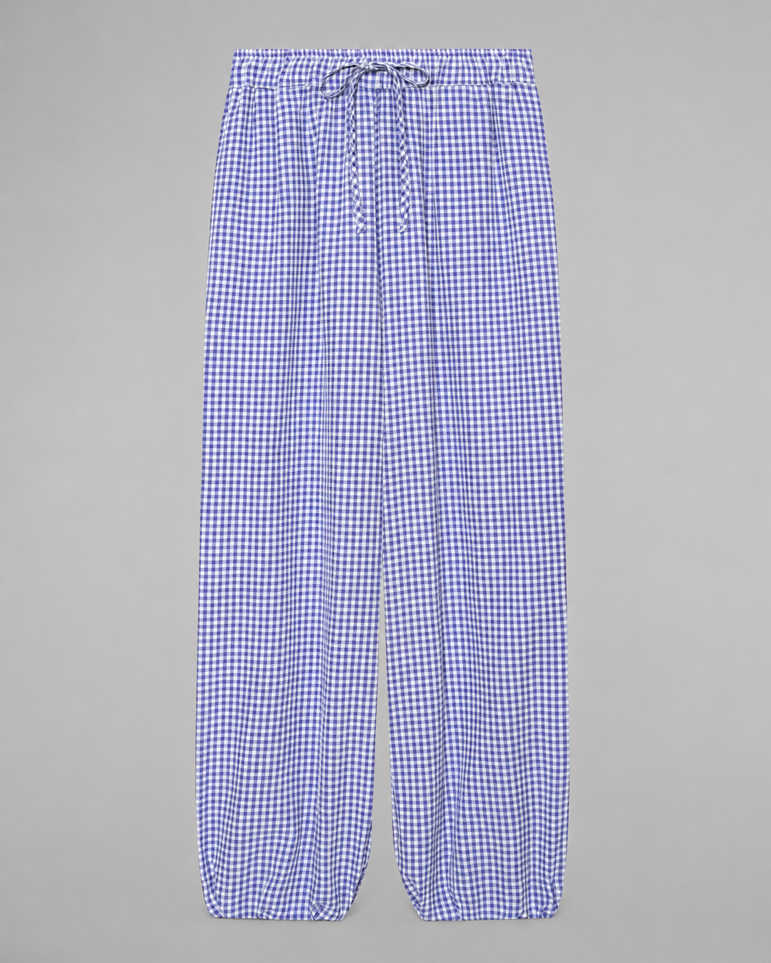 Women's Lightweight Red Plaid Lantern Pants – Drawstring Waist, Relaxed Fit