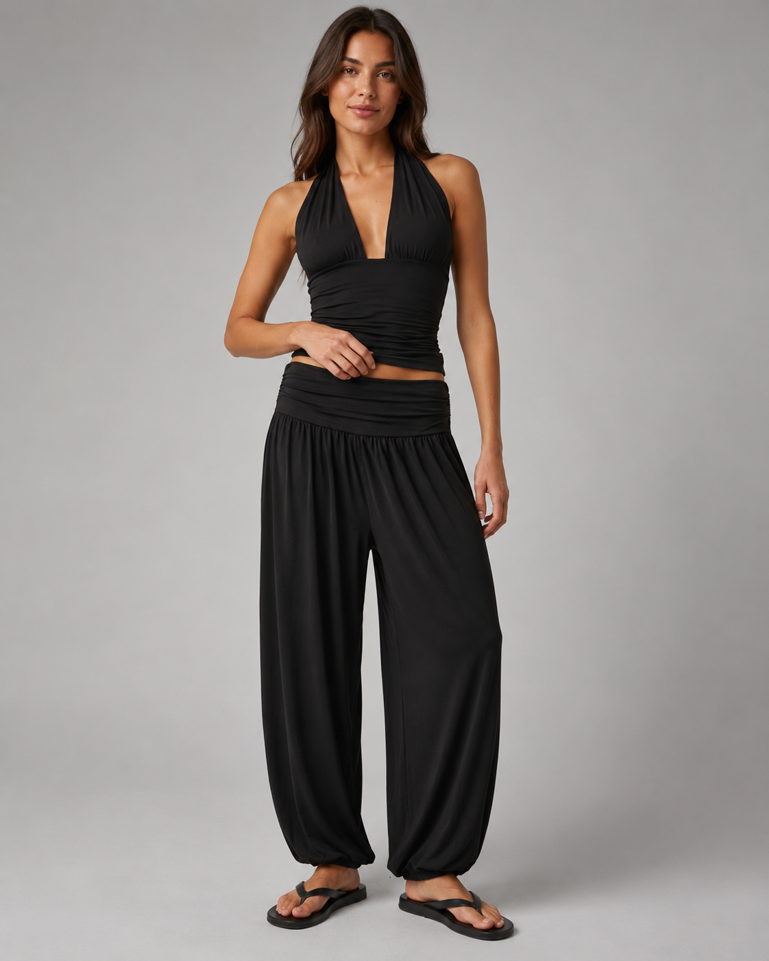 Women's Soft Modal Harem Jogger Pants | Comfortable High-Waist Baggy Trousers