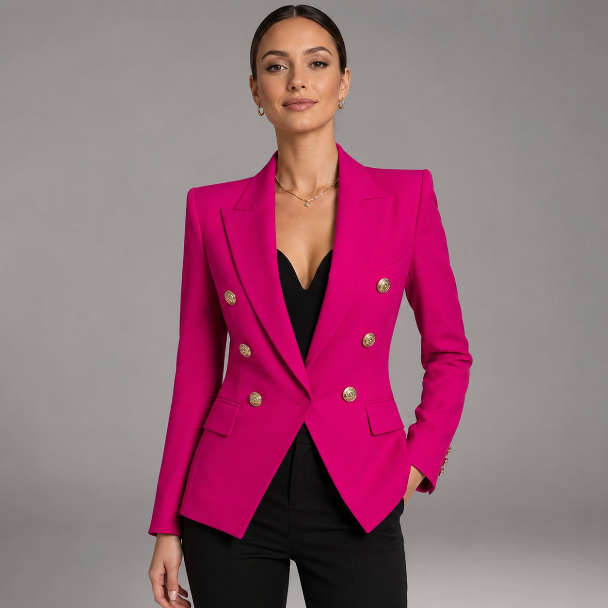 Women's Cotton Blazer – Structured Fit for Autumn/Winter