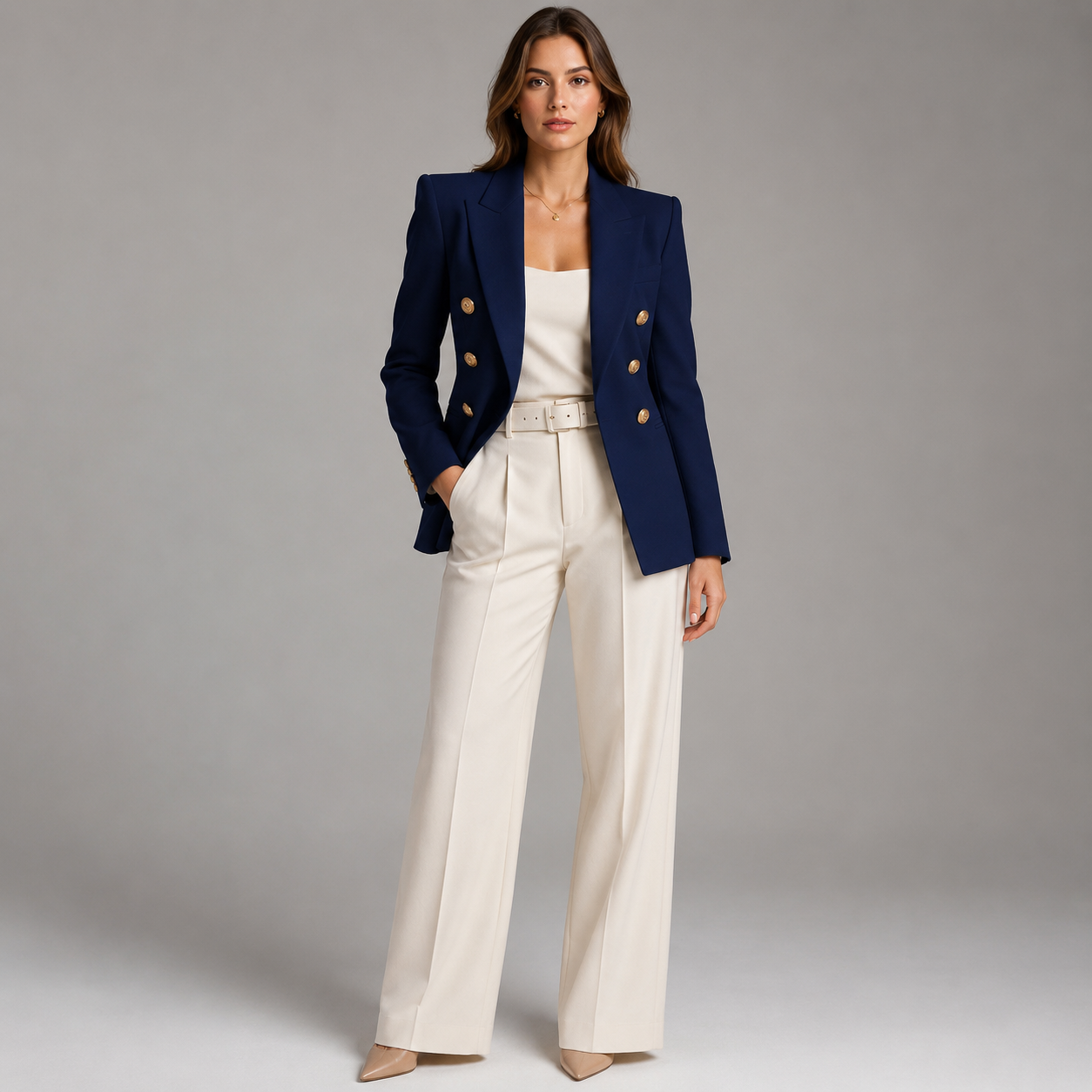 Women's Cotton Blazer – Structured Fit for Autumn/Winter