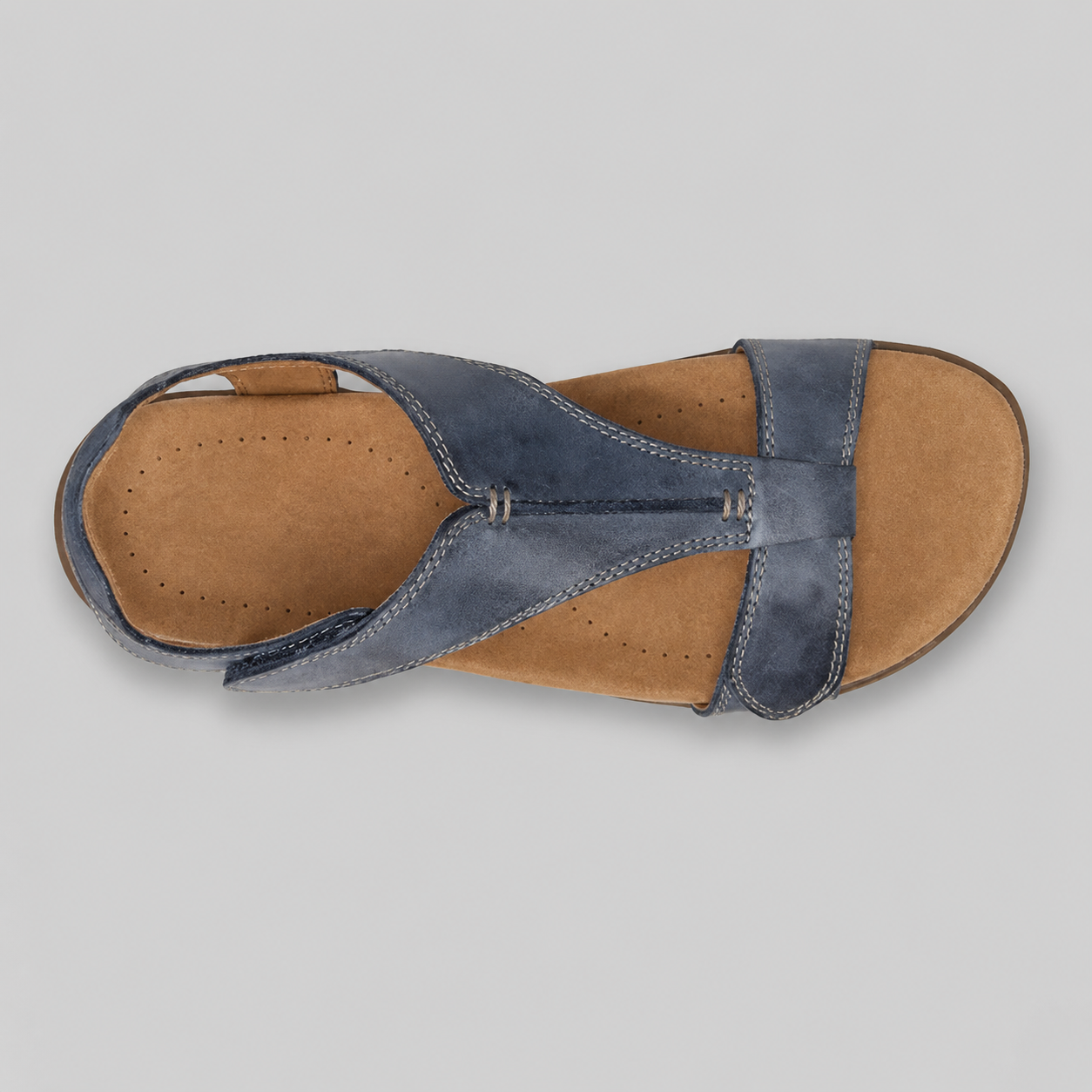 Women's Orthopedic T-Strap Sandals – Contoured Footbed with Adjustable Hook-and-Loop Straps