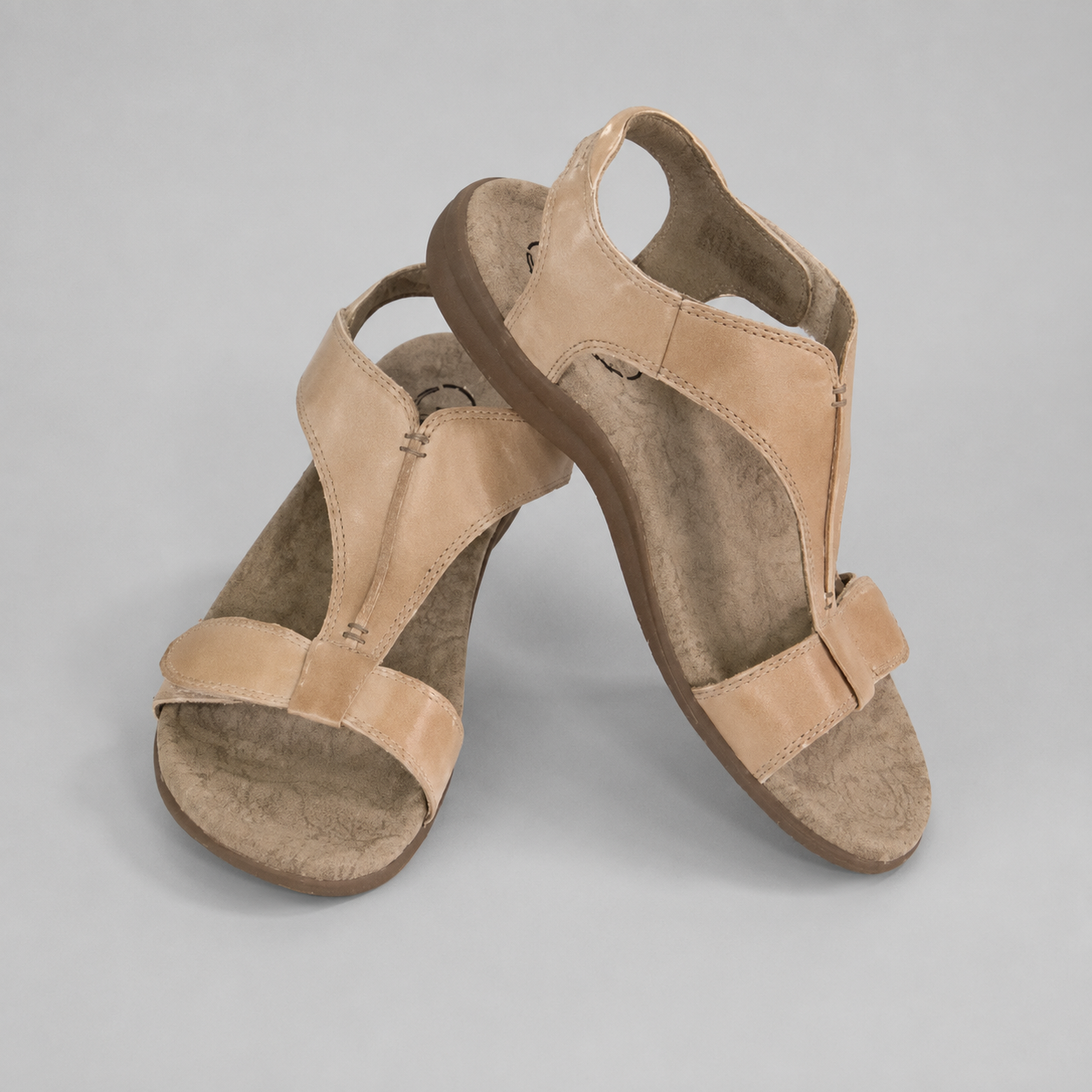 Women's Orthopedic T-Strap Sandals – Contoured Footbed with Adjustable Hook-and-Loop Straps