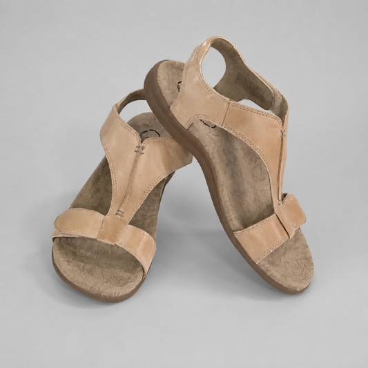 Women's Orthopedic T-Strap Sandals – Contoured Footbed with Adjustable Hook-and-Loop Straps