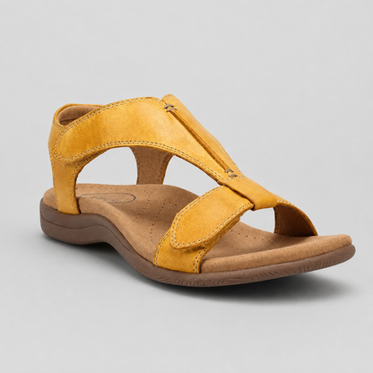 Women's Orthopedic T-Strap Sandals – Contoured Footbed with Adjustable Hook-and-Loop Straps