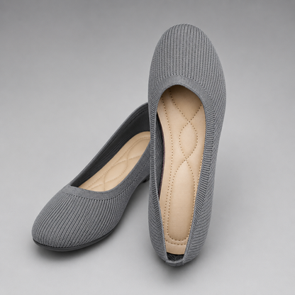 Women's Breathable Flyweb Flat Shoes – Orthopedic Foot Support, Non-Slip Rubber Outsole