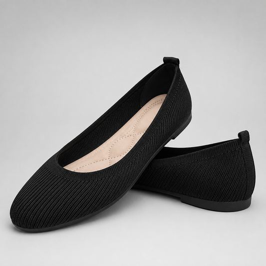 Women's Breathable Flyweb Flat Shoes – Orthopedic Foot Support, Non-Slip Rubber Outsole