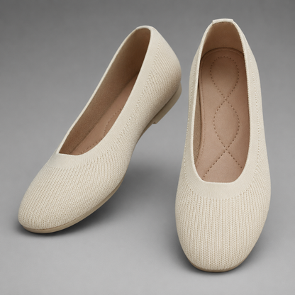 Women's Breathable Flyweb Flat Shoes – Orthopedic Foot Support, Non-Slip Rubber Outsole