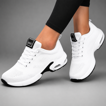 Women's Breathable Knit Walking Sneakers – Air Cushion Sole, Ergonomic Support