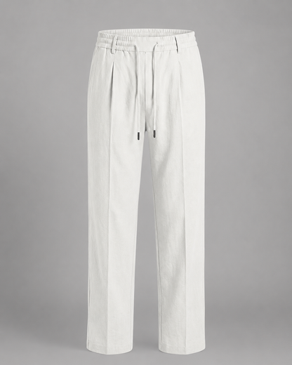 Men's Precision-Woven Cooling Fabric Straight Leg Pants – Relaxed Fit with Adjustable Drawstring Waist