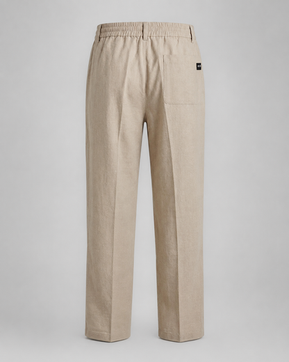 Men's Precision-Woven Cooling Fabric Straight Leg Pants – Relaxed Fit with Adjustable Drawstring Waist