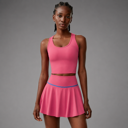 Women's Quick-Drying PickleballSkirt Set – Pleated Skirt with Supportive Sports Bra