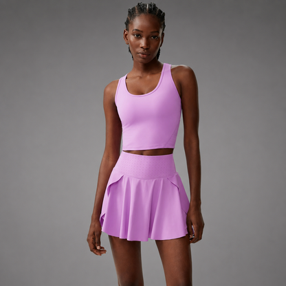 Women's Quick-Drying PickleballSkirt Set – Pleated Skirt with Supportive Sports Bra
