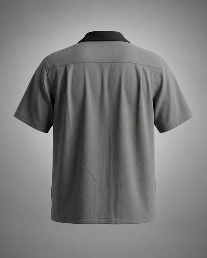 Men's Cotton Bowling Shirt – Regular Fit with Camp Collar – Button Closure