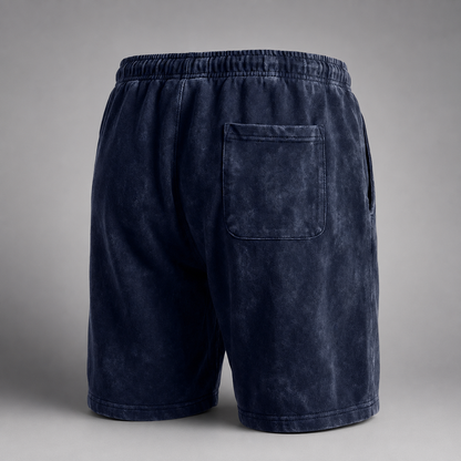 Men's Washed Cotton Drawstring Shorts – Relaxed Fit Above Knee