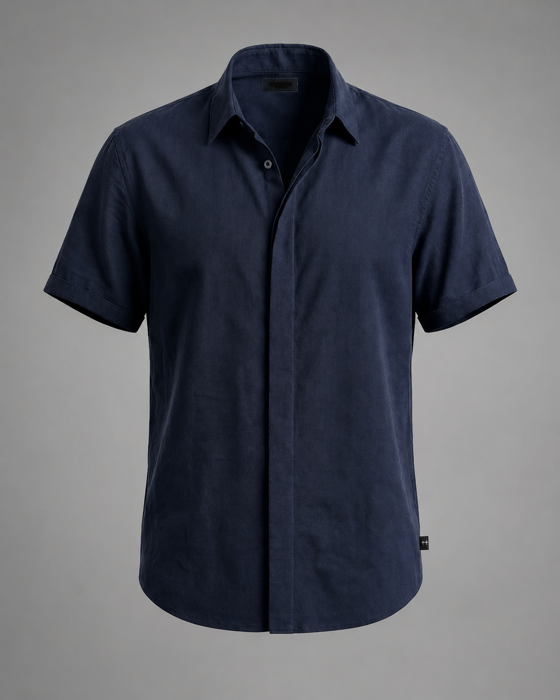 Men's Linen Cotton Blend Short Sleeve Shirt – Slim Fit with Spread Collar