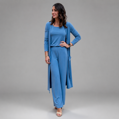 Women's Relaxed Fit Essential Set – Soft Stretchy Fabric with Square Neckline Tank and Elastic Waistband