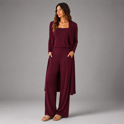 Women's Relaxed Fit Essential Set – Soft Stretchy Fabric with Square Neckline Tank and Elastic Waistband