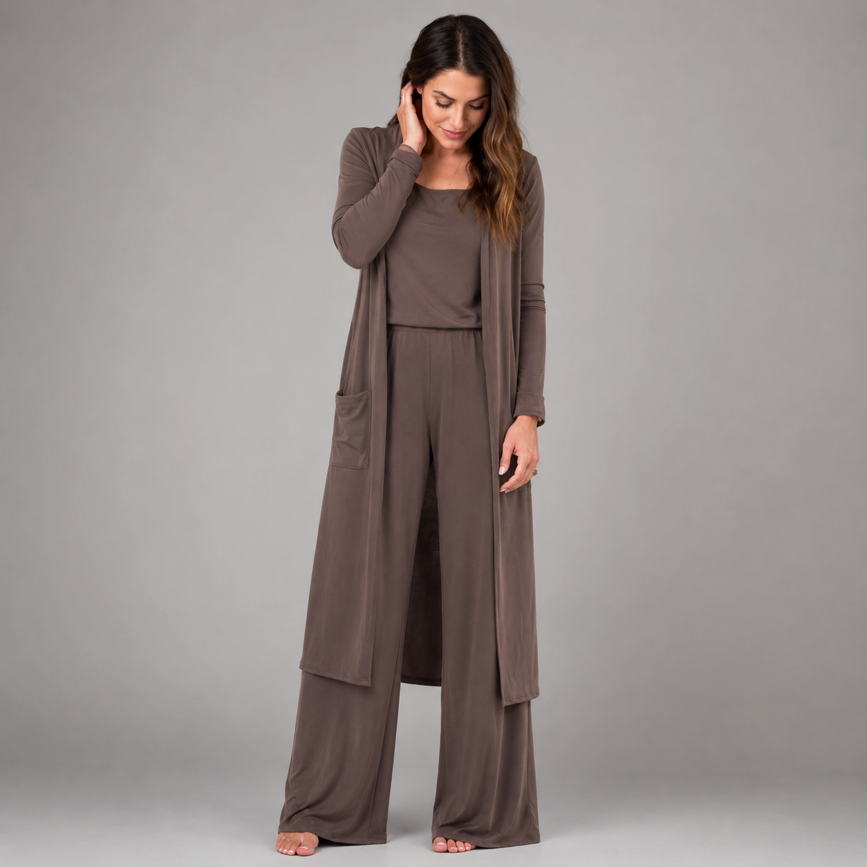 Women's Relaxed Fit Essential Set – Soft Stretchy Fabric with Square Neckline Tank and Elastic Waistband