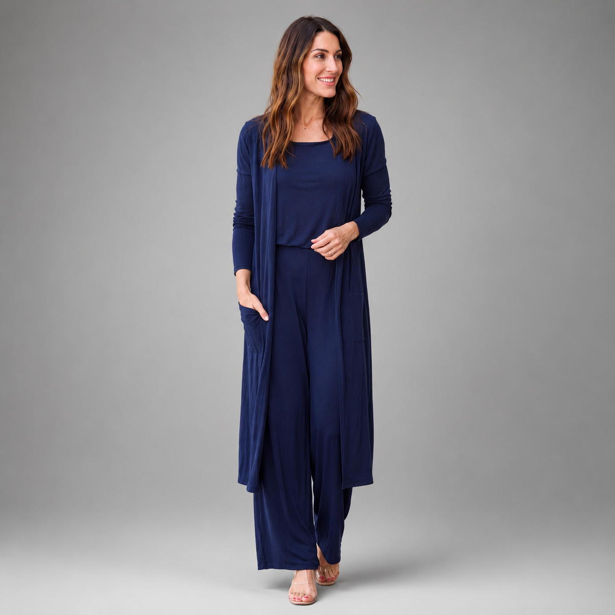 Women's Relaxed Fit Essential Set – Soft Stretchy Fabric with Square Neckline Tank and Elastic Waistband