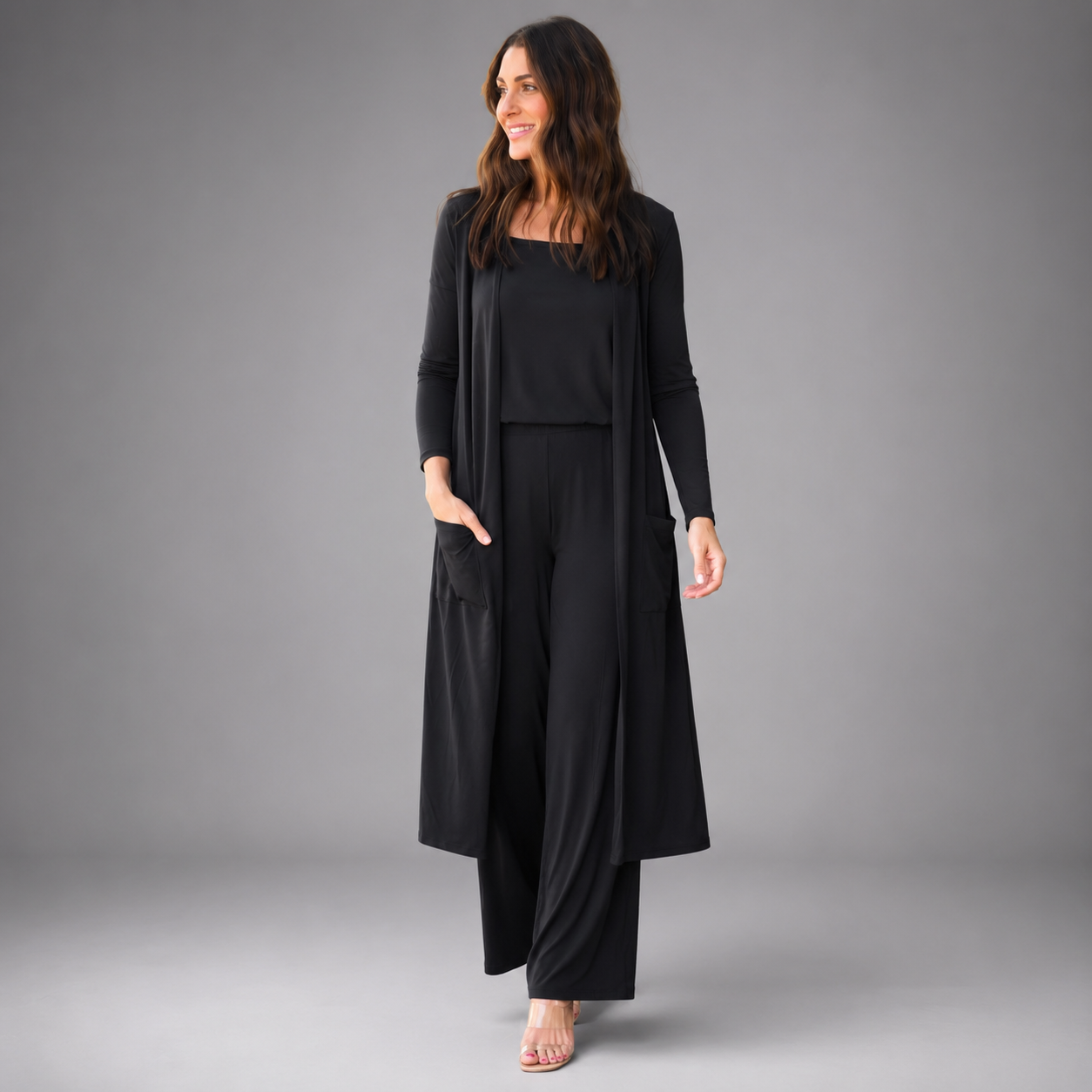 Women's Relaxed Fit Essential Set – Soft Stretchy Fabric with Square Neckline Tank and Elastic Waistband
