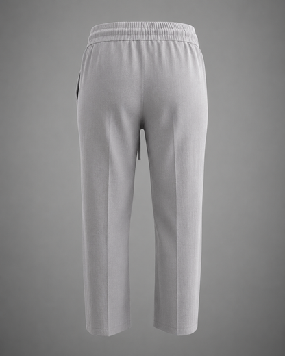 Women's Cotton Linen Pants – Relaxed Fit with Button-Front Closure