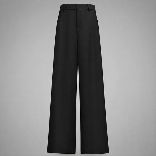 Women's Loose Fit Wide Leg Pants – Pleated Design in Lightweight Fabric