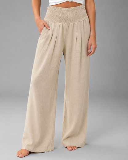 Women's Lightweight Wide Leg Pants – High Elastic Waist, Loose Fit