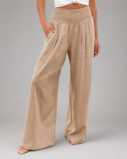 Women's Lightweight Wide Leg Pants – High Elastic Waist, Loose Fit
