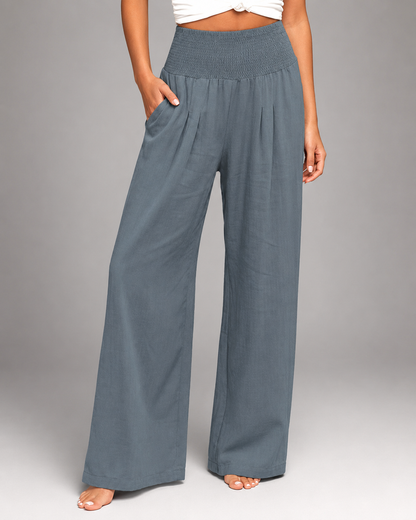 Women's Lightweight Wide Leg Pants – High Elastic Waist, Loose Fit