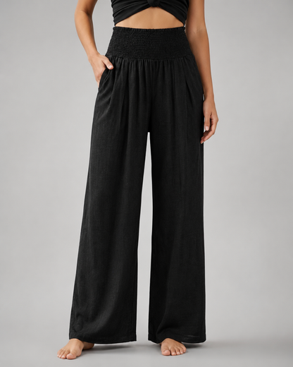 Women's Lightweight Wide Leg Pants – High Elastic Waist, Loose Fit