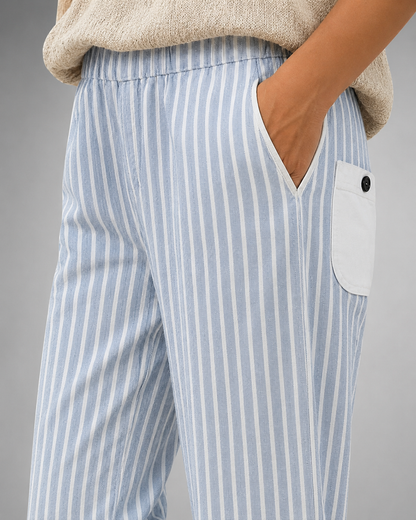 Women's Cotton Blend Capri Pants – Relaxed Fit with Elastic Waistband