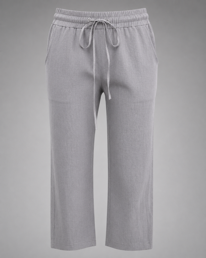 Women's Cotton Linen Pants – Relaxed Fit with Button-Front Design