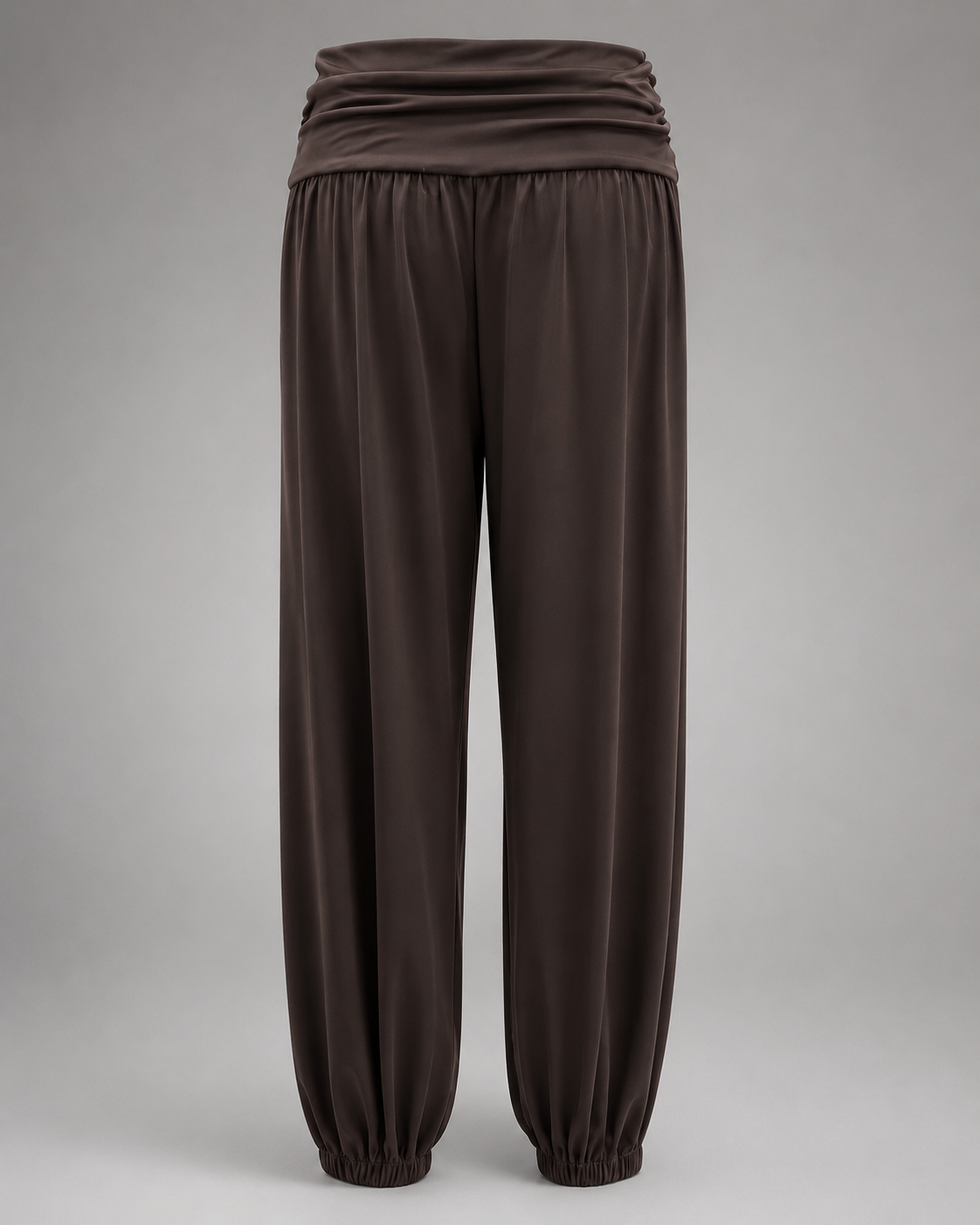 Women's Modal High Waist Harem Jogger Pants – Loose Baggy Fit, Fold Over Design