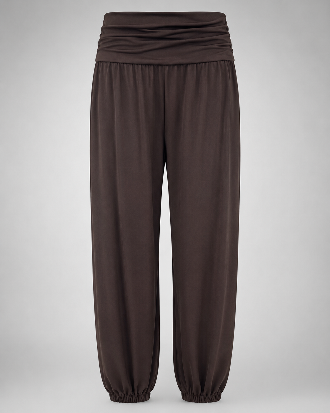 Women's Modal High Waist Harem Jogger Pants – Loose Baggy Fit, Fold Over Design