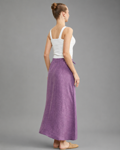 Women's Maxi Skirt – Elasticated Waist with A-Cut Design