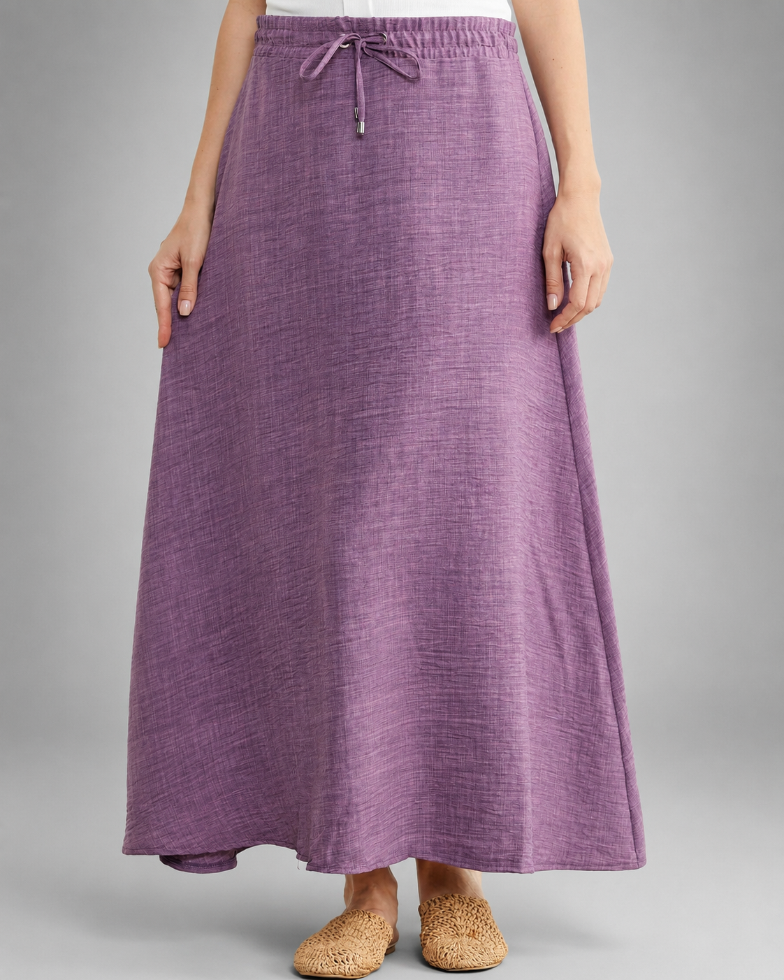 Women's Maxi Skirt – Elasticated Waist with A-Cut Design