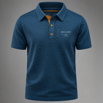 Men's Lightweight Textured Polo Shirt | Modern Fit Summer Top