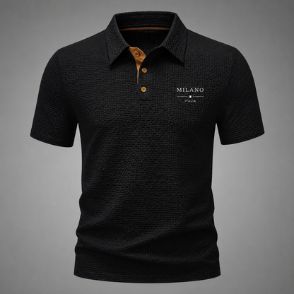 Men's Lightweight Textured Polo Shirt | Modern Fit Summer Top