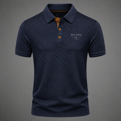 Men's Lightweight Textured Polo Shirt | Modern Fit Summer Top