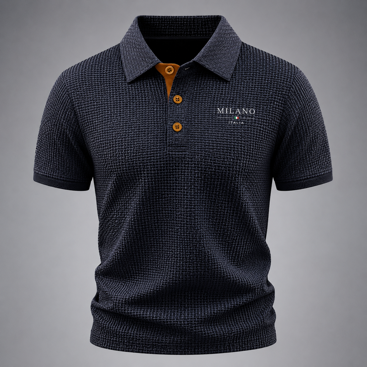 Men's Lightweight Textured Polo Shirt | Modern Fit Summer Top
